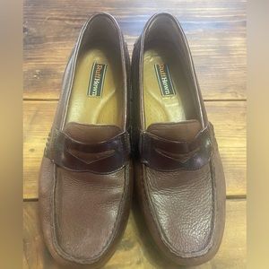 Ruff Hewn brown penny Loafers mens leather 9 1/2 slip on shoes